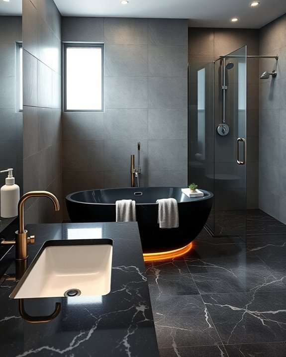 cohesive black granite design
