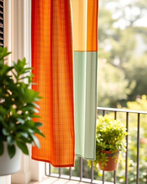 color blocked balcony curtains