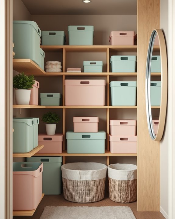 color coded closet organization