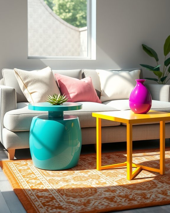 colorful accent table designs