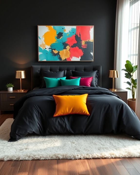 colorful accents in bedding