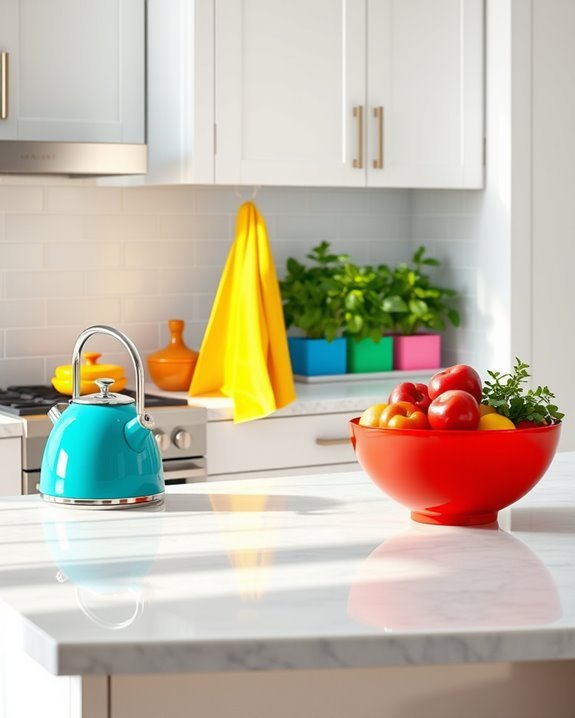 colorful accents transform kitchen