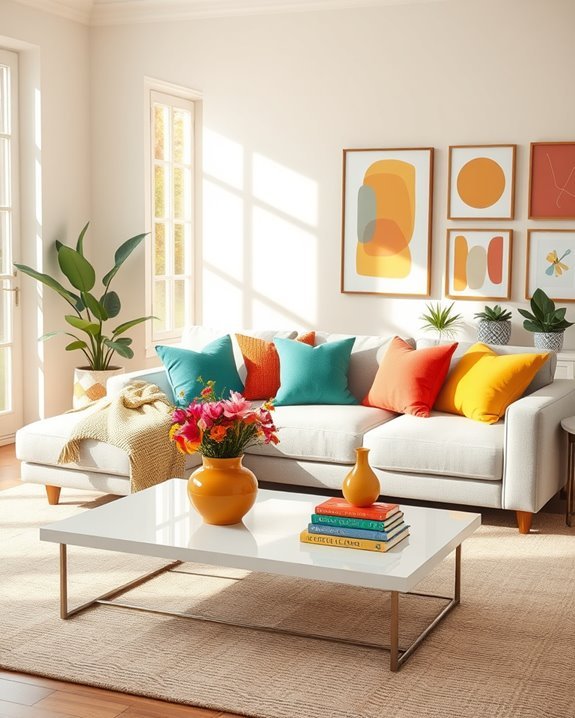 colorful accessories enhance decor