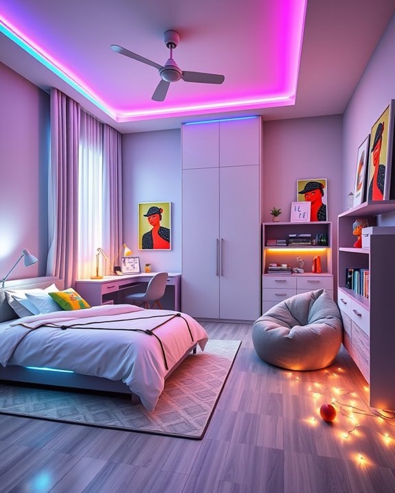 colorful ambient bedroom lighting