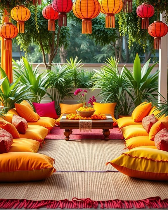 colorful and inviting seating