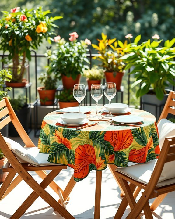 colorful balcony dining transformation