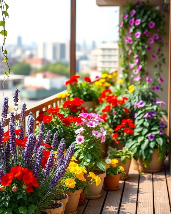 colorful balcony garden ideas