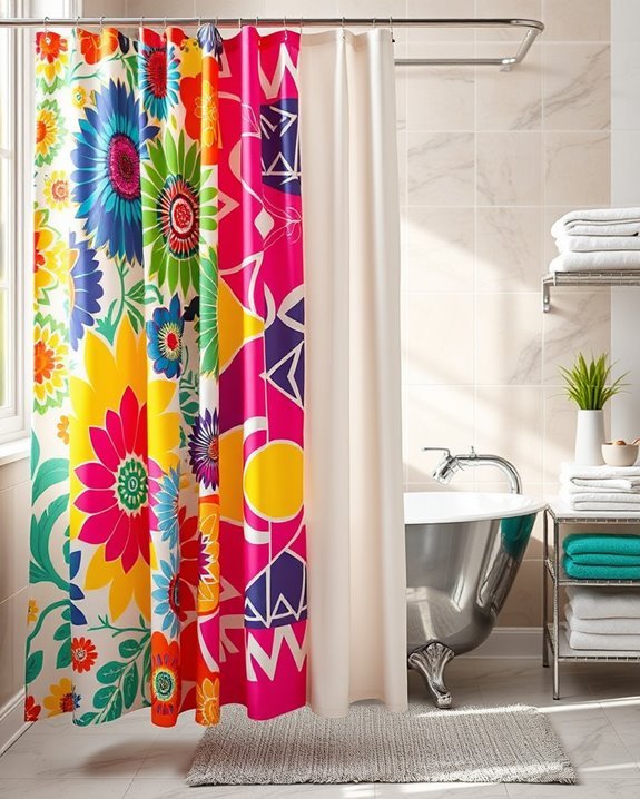 colorful bathroom focal point