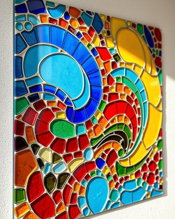 colorful boho glass mosaics