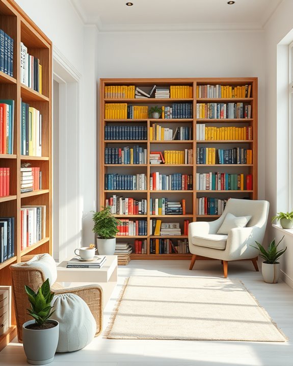 colorful book arrangement method