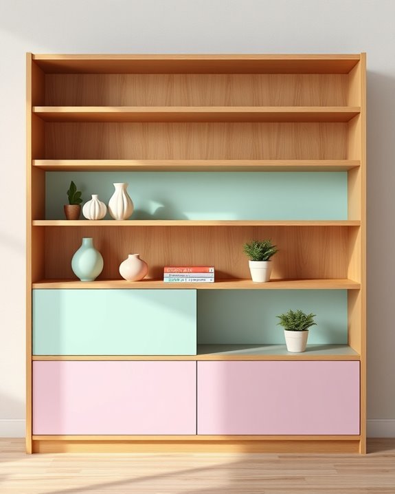 colorful bookshelf styling ideas