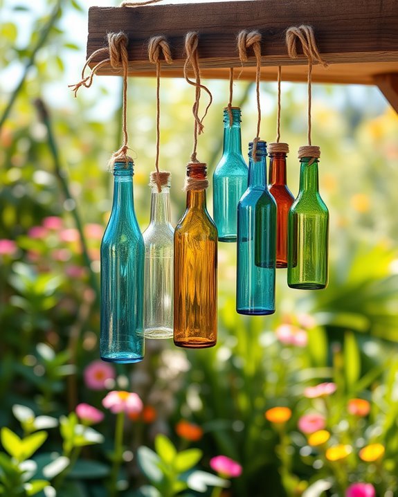 colorful bottle wind chimes