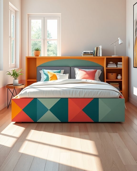 colorful box bed design