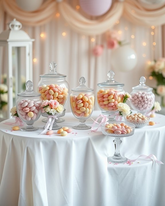 colorful candy bar centerpiece