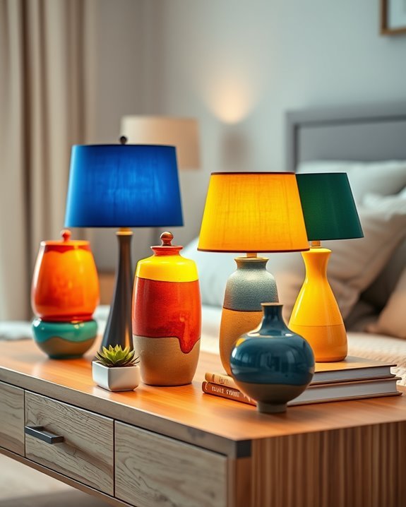 colorful ceramic bedside lamps