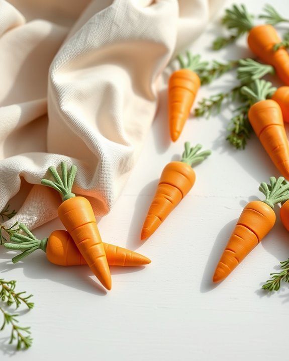 colorful clay carrot decorations