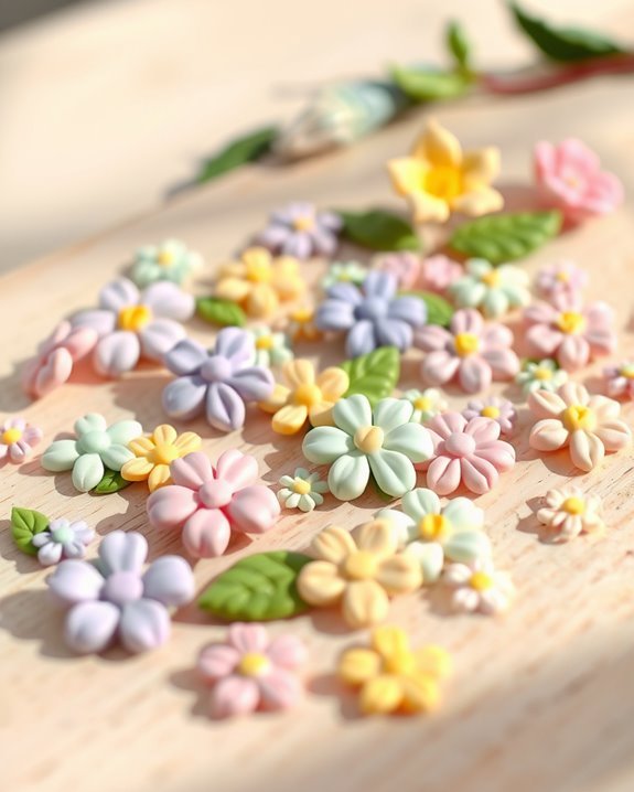 colorful clay flower magnets