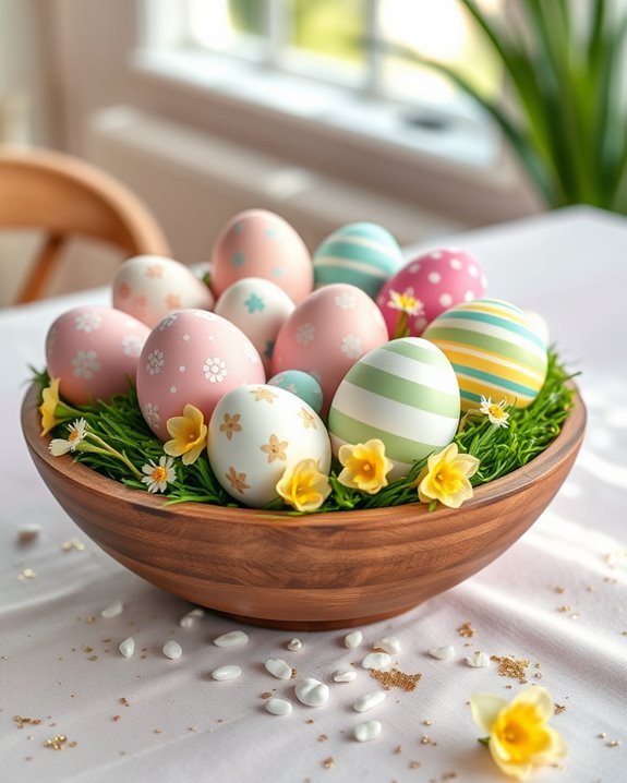 colorful easter egg display