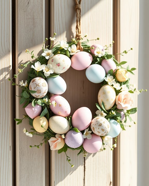 colorful easter egg wreaths