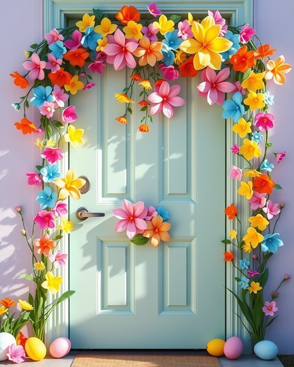 colorful easter paper flowers