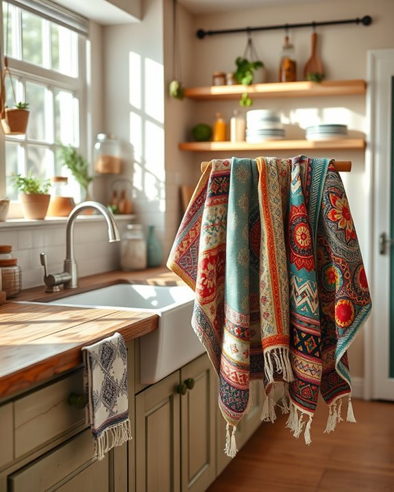 colorful eclectic dish towels