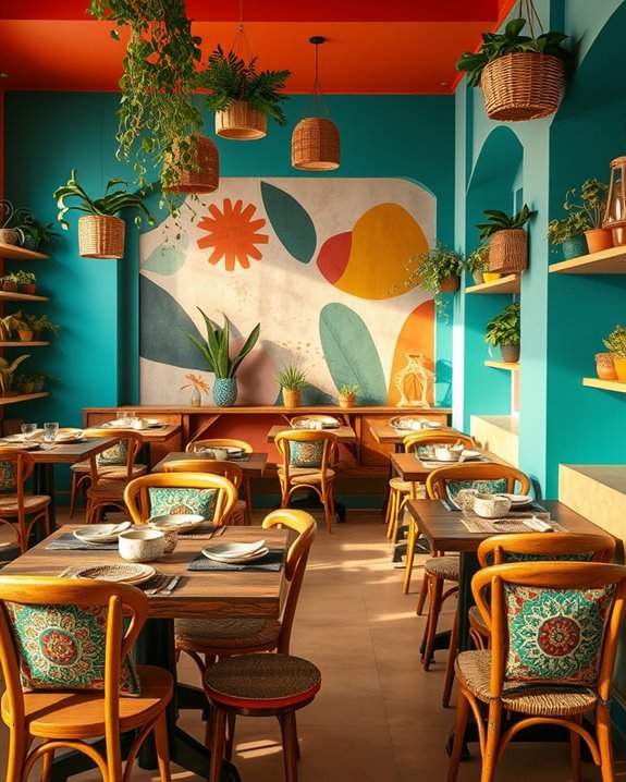 colorful eclectic restaurant ambiance