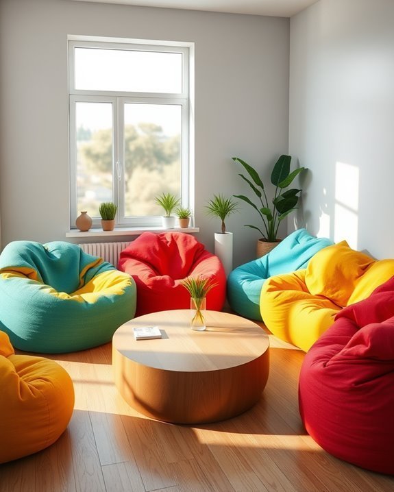 colorful ergonomic bean bags