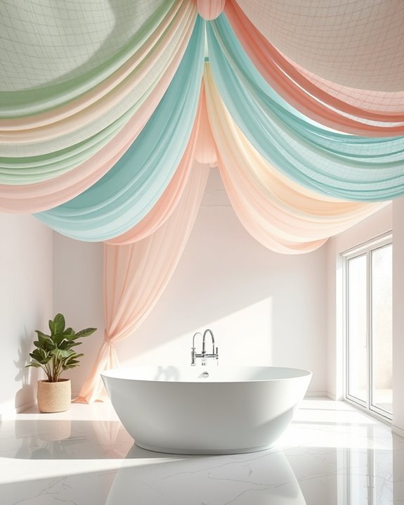 colorful fabric bathroom canopies
