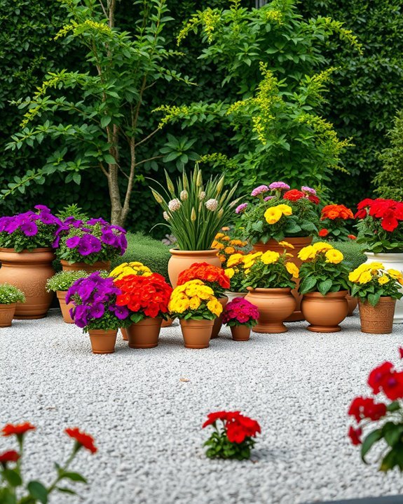 colorful flower patio accents