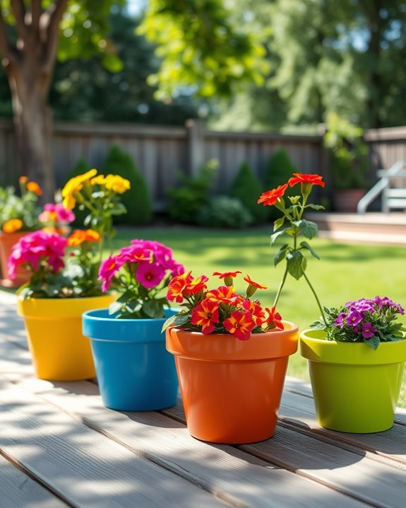 colorful flower pot painting