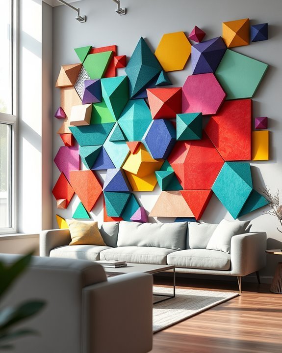 colorful geometric wall art