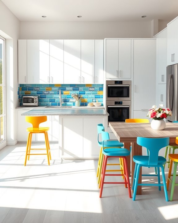colorful half wall accents