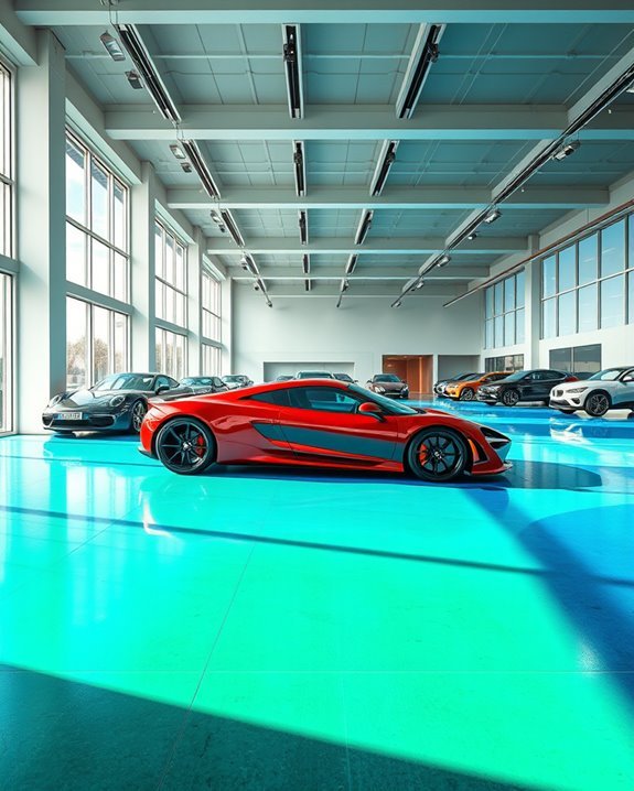 colorful inviting showroom flooring