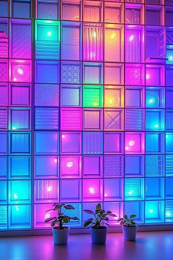 colorful led glass wall
