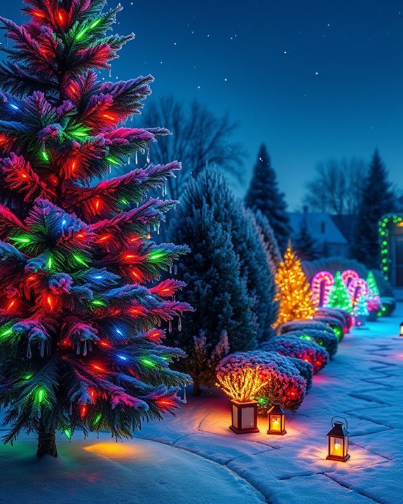 colorful outdoor lighting display
