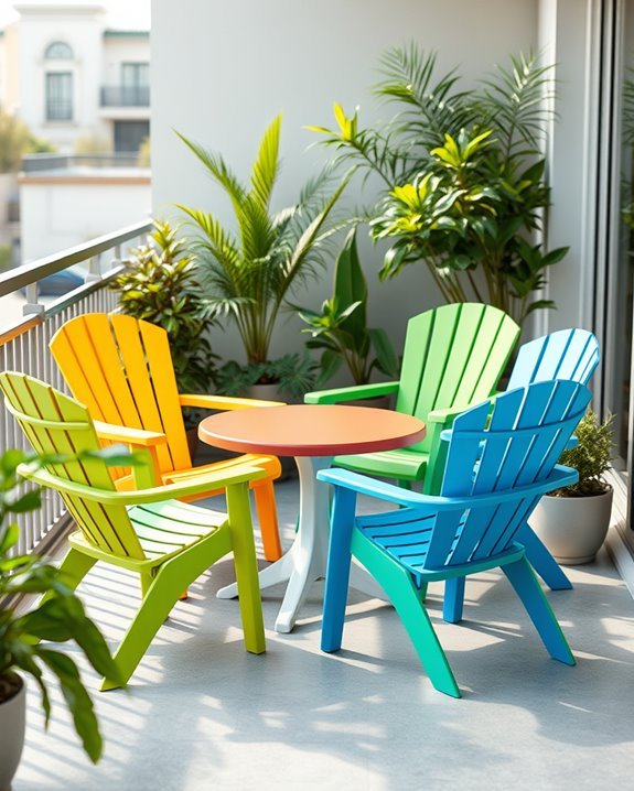 colorful outdoor seating arrangement