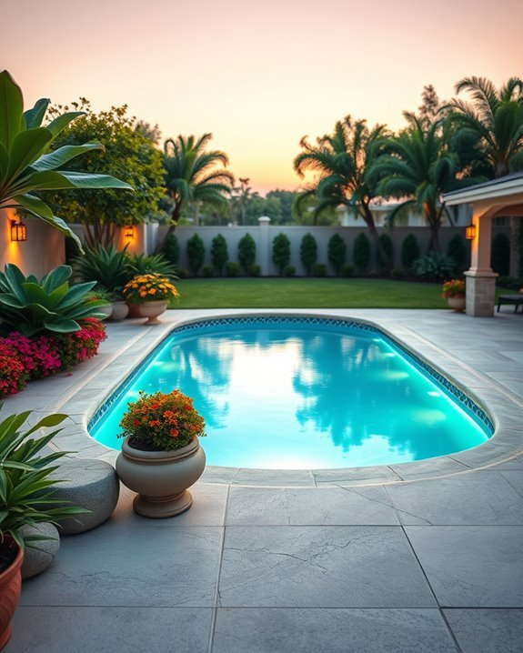 colorful pool artistic lighting