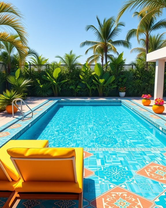 colorful pool tile designs