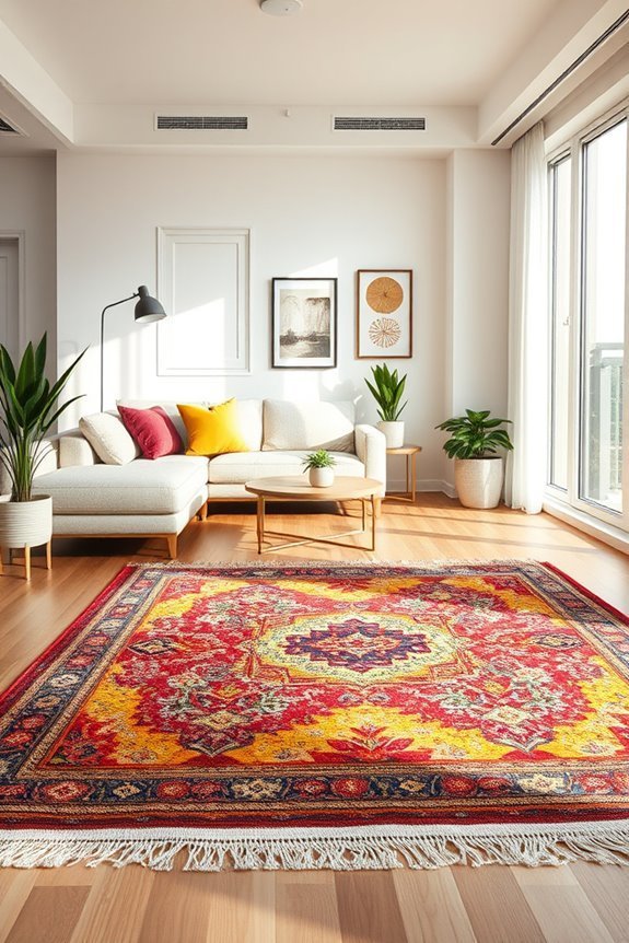 colorful rugs enhance warmth
