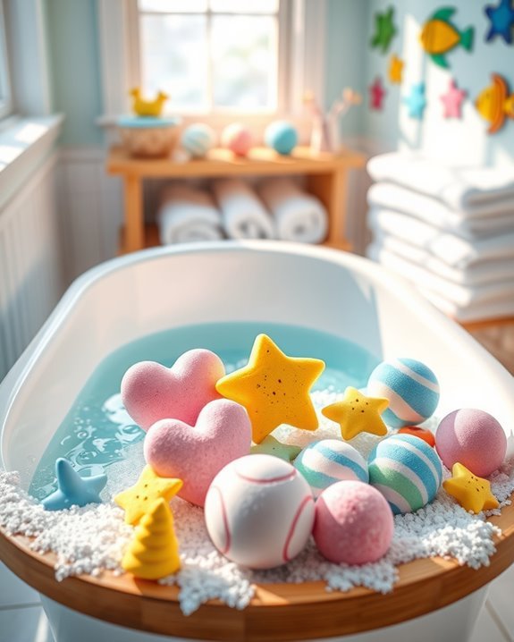 colorful scented bath bombs