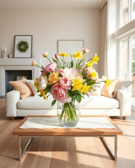 colorful spring floral arrangements