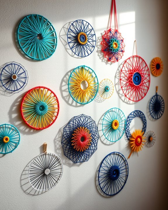 colorful string art creation