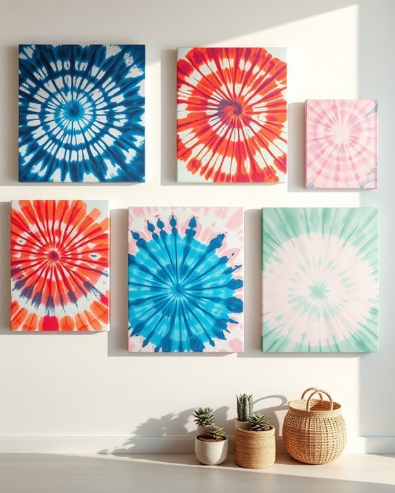 colorful tie dye wall art