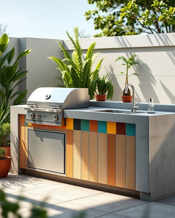 colorful tiles concrete elegance