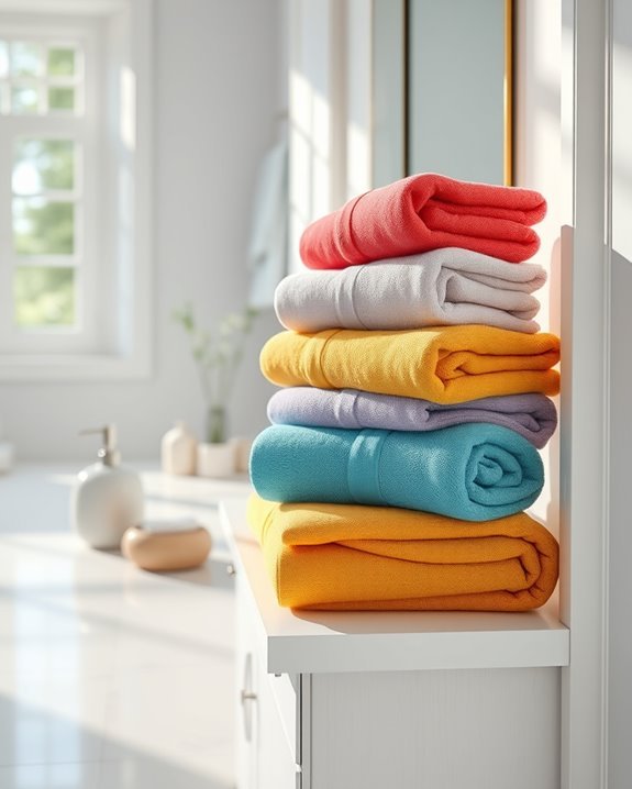 colorful towel arrangement tips
