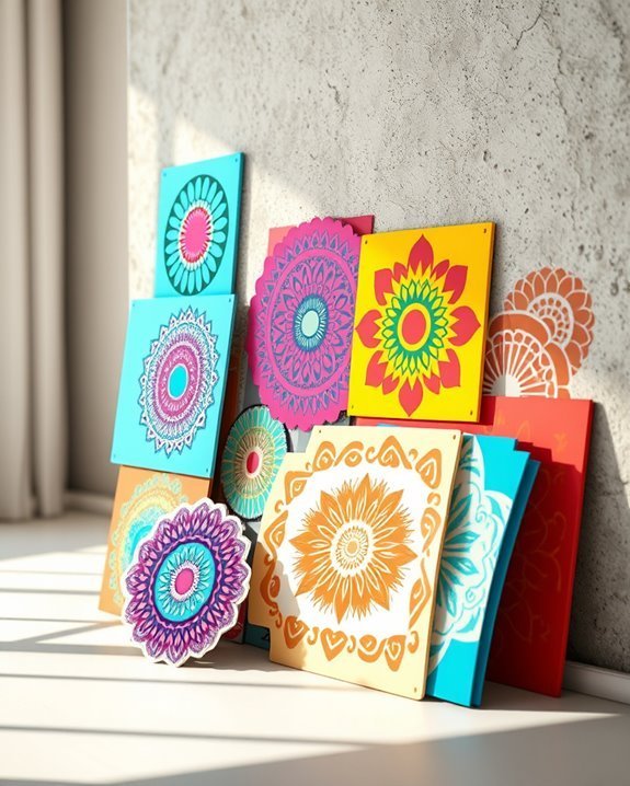 colorful wall stencil creativity