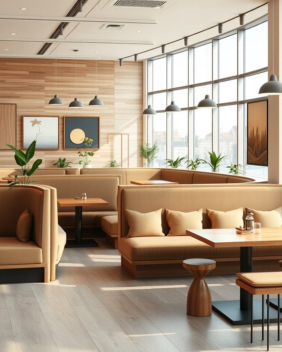 comfortable communal dining spaces