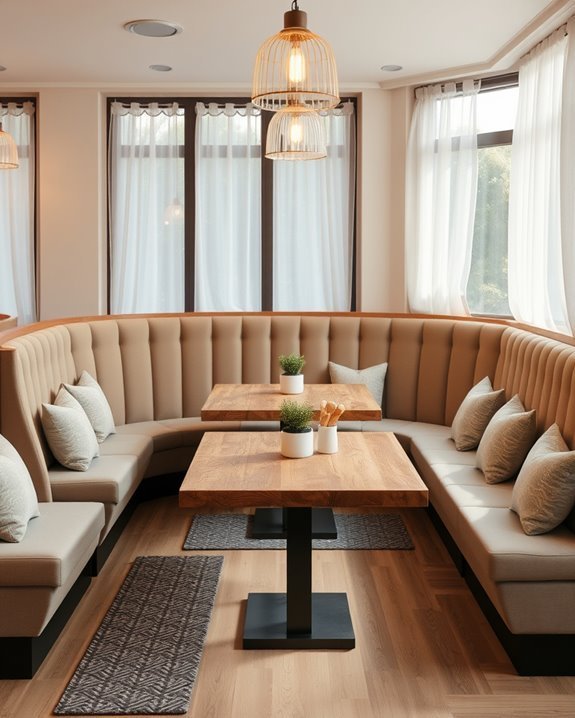 comfortable inviting booth seating