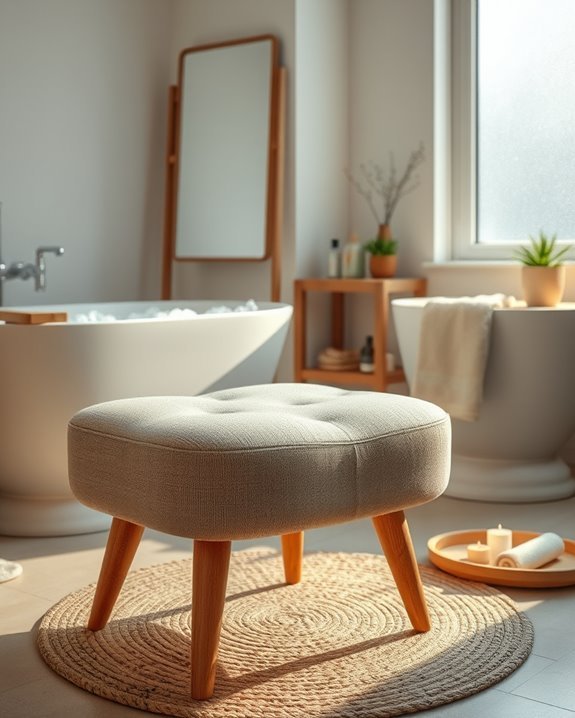 comfortable seating enhances bathrooms
