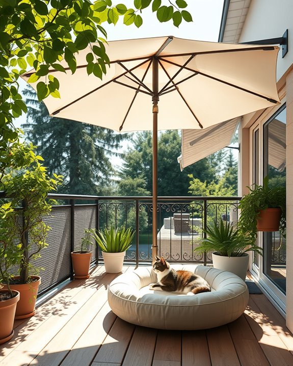 comfortable shaded balcony space
